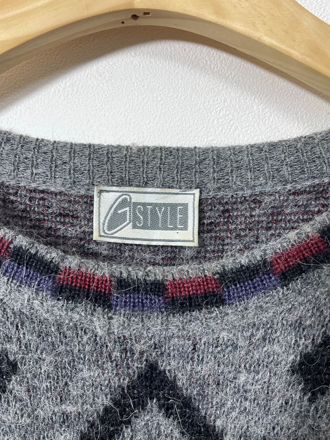 일본빈티지 알파카 기하학 니트 Free - K24  상품이미지4