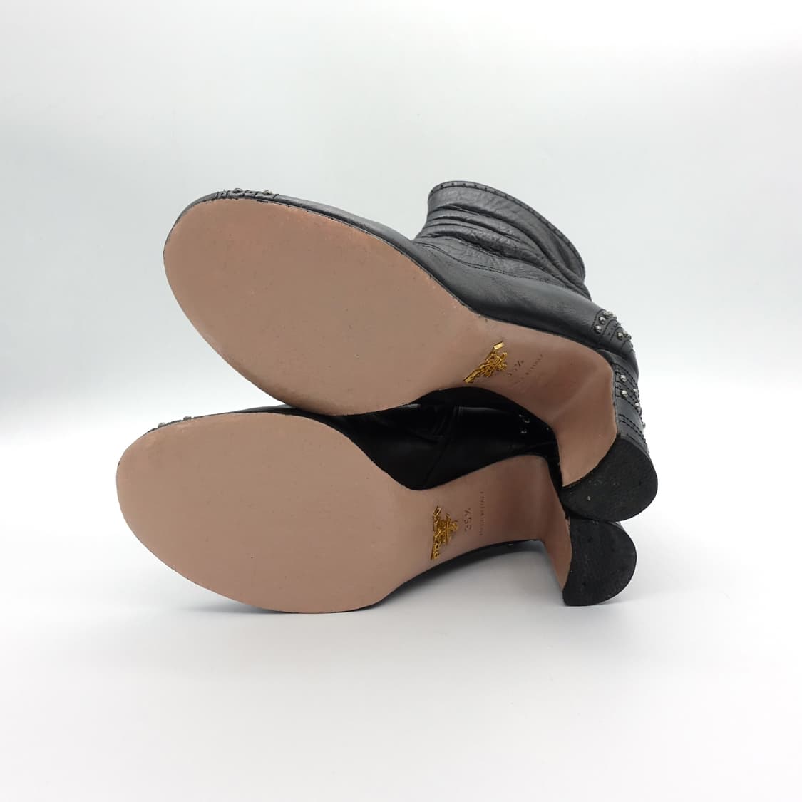 [35/5, 230] PRADA 프라다 스터드 라운드토 레더 부츠 상품이미지7