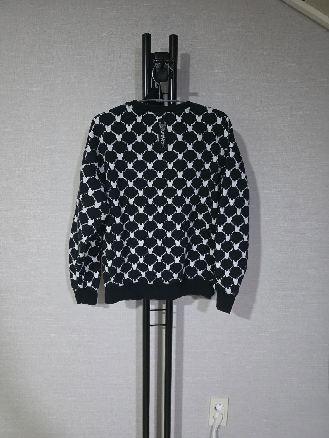 라이프워크 패턴 블랙 기모 트레이닝 세트 XS 상품이미지2