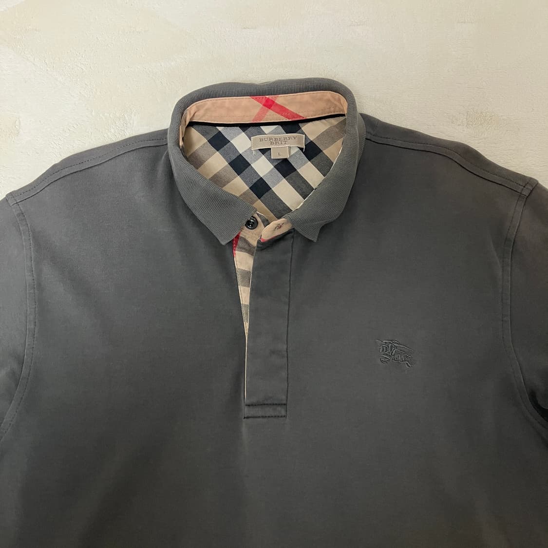 버버리 브릿 PK 반팔 카라티 (그레이/L) 상품이미지2
