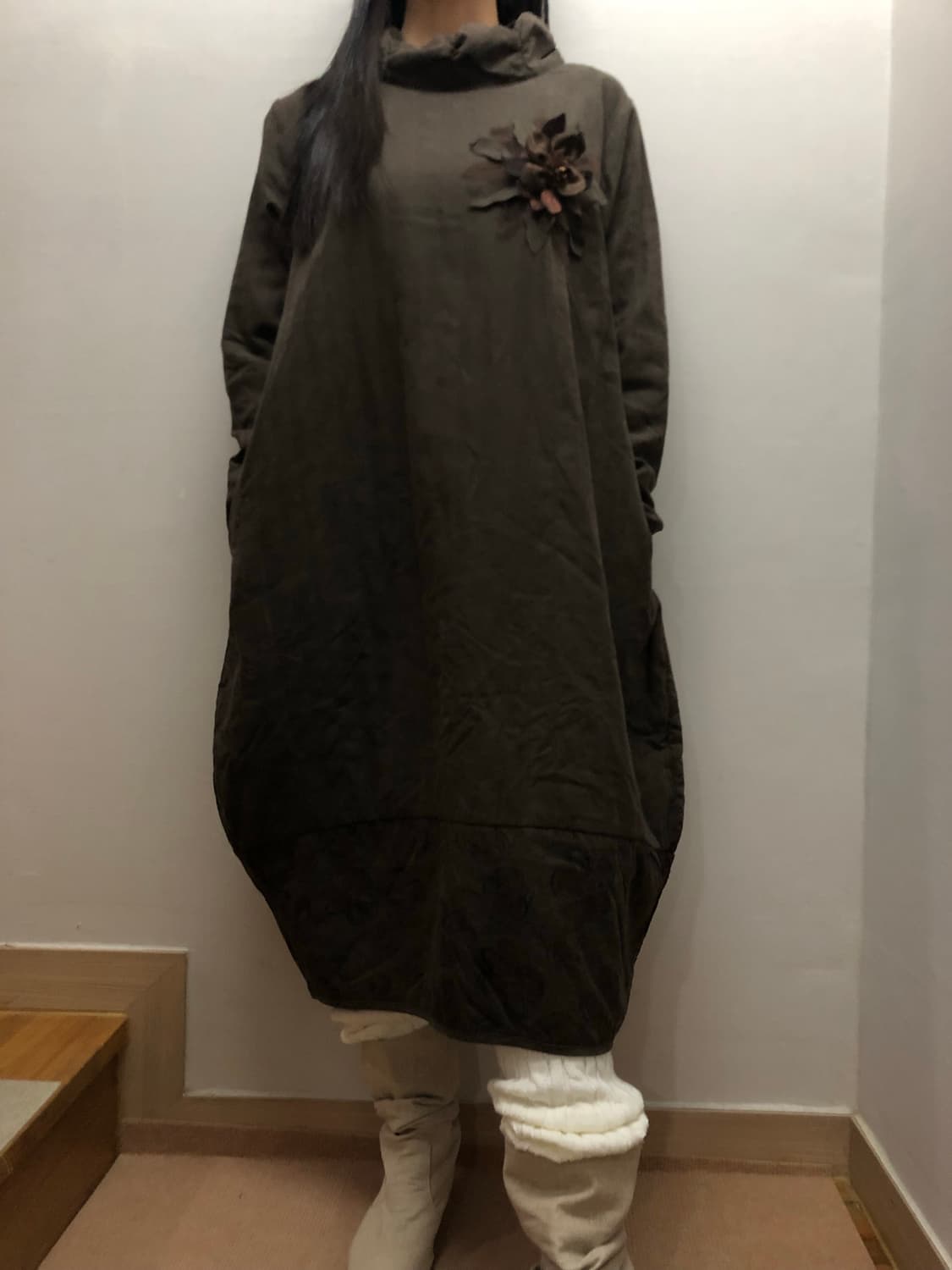 빈티지 브라운 벌룬핏 원피스 상품이미지8