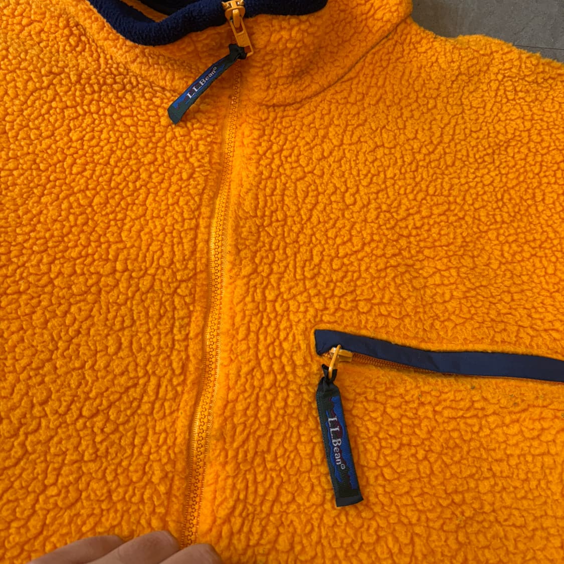 90s  L.L.bean 90년대 생산 엘엘빈 오렌지 플리스 자켓  상품이미지4