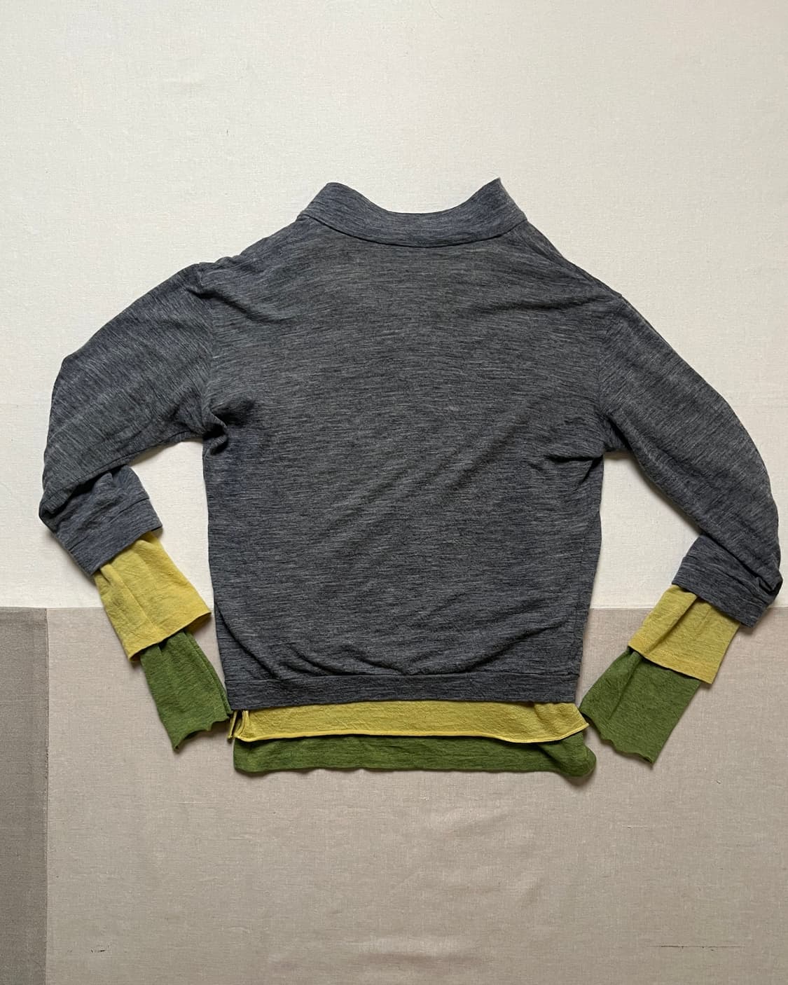 요지야마모토 3 레이어 탑 Yohji yamamoto 컷앤소+가디건 상품이미지5