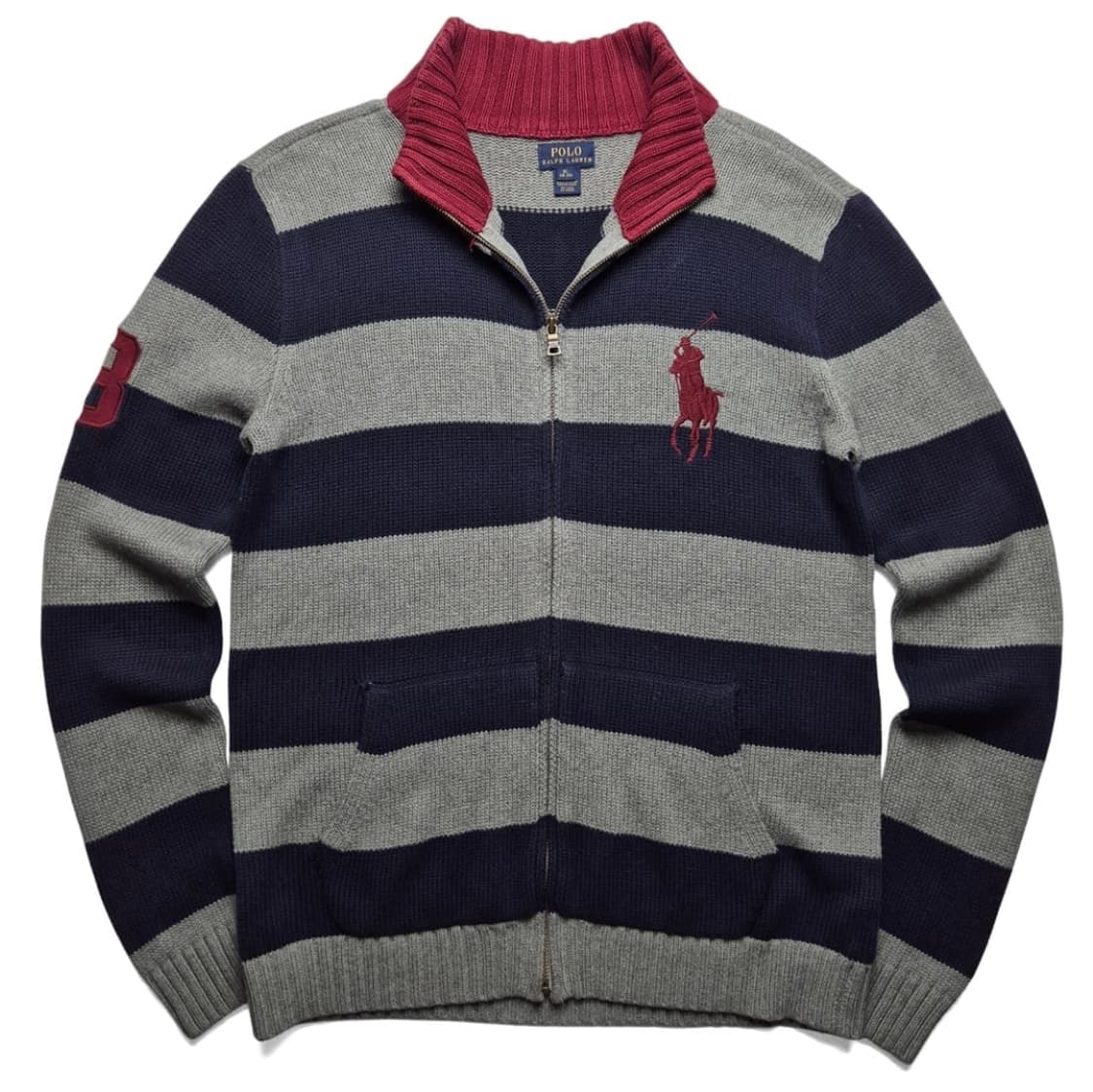 폴로 랄프로렌 빅포니 스트라이프 니트집업 상품이미지1