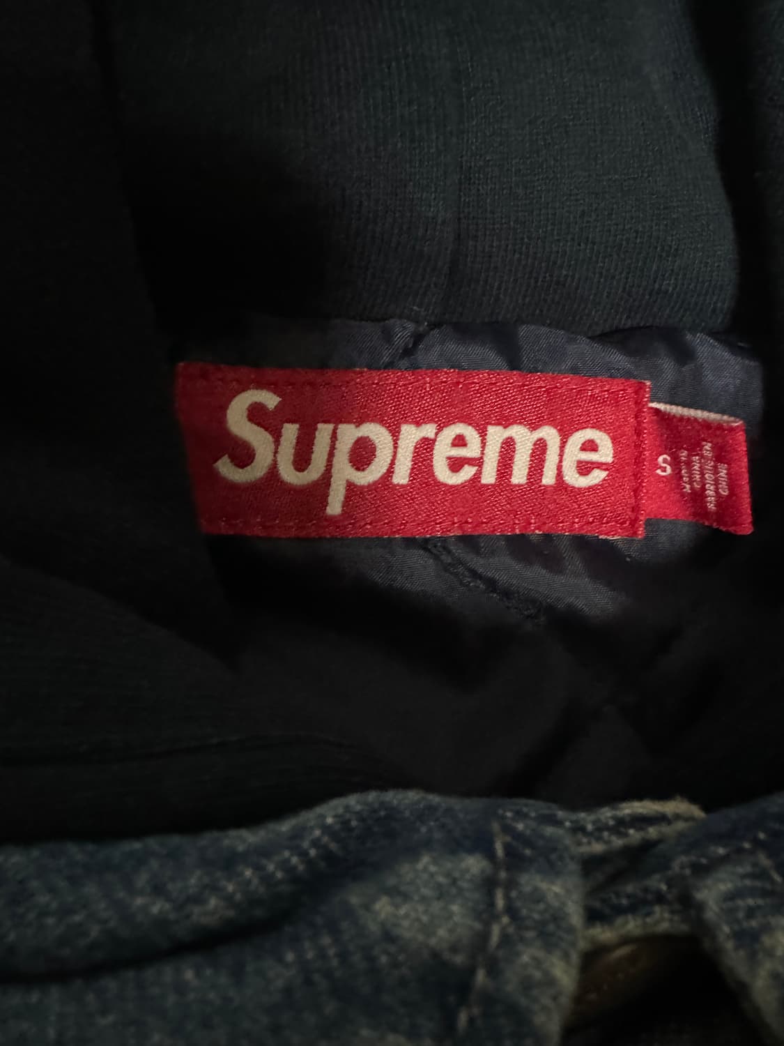 (S)슈프림 패치스 후드 집업 셔츠 데님 상품이미지5