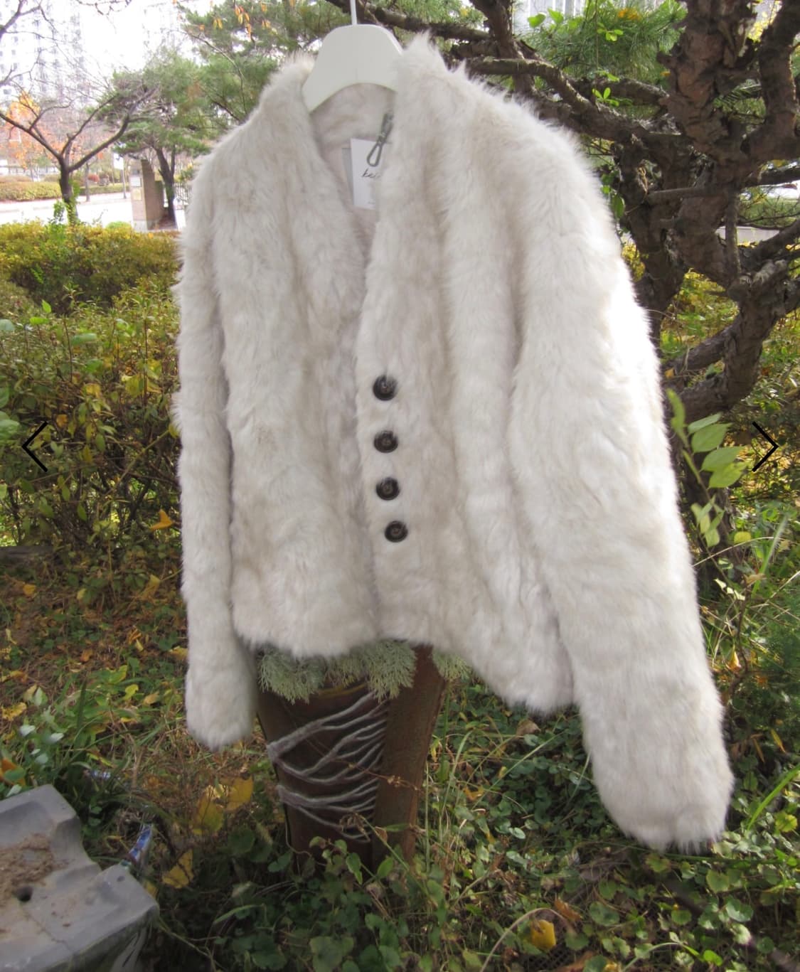 키이라 아이보리&베이지 퍼 자켓 상품이미지1