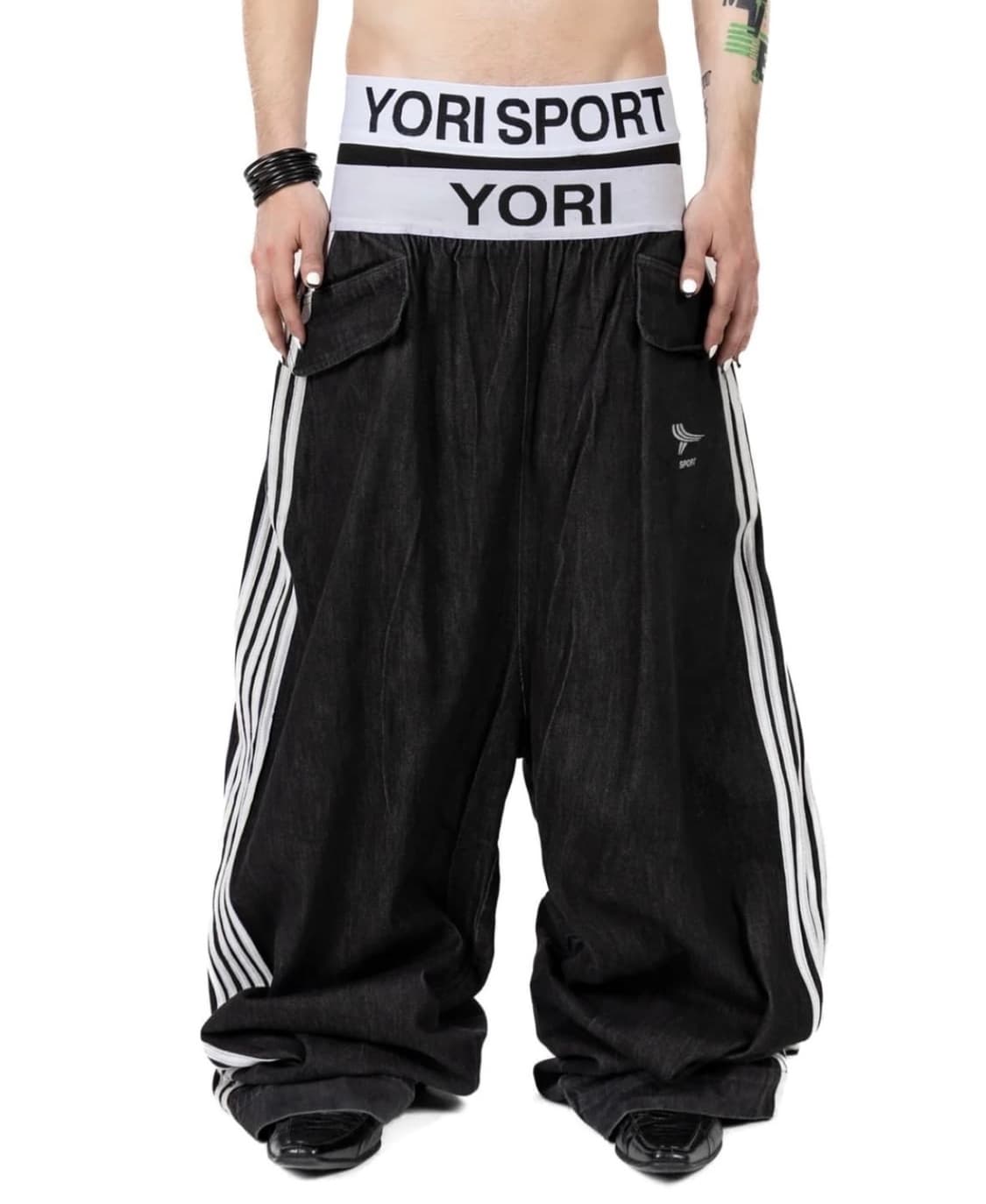 Yori Sports 5 Stripe Elastic Denim pants 상품이미지1