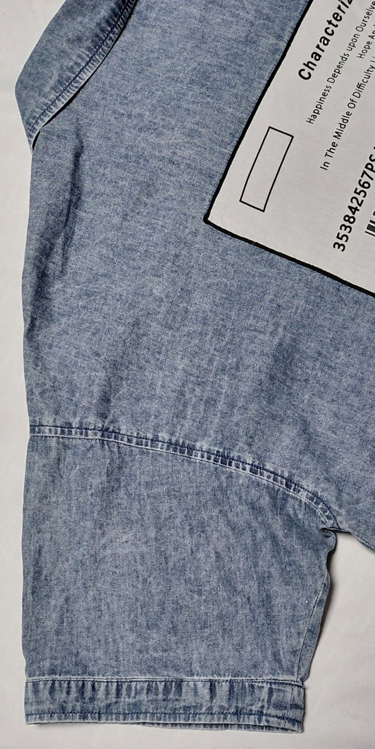 [F] 일본 브랜드 GORGE 빅패치 데님 반팔 셔츠 (오버핏/중청) 상품이미지8