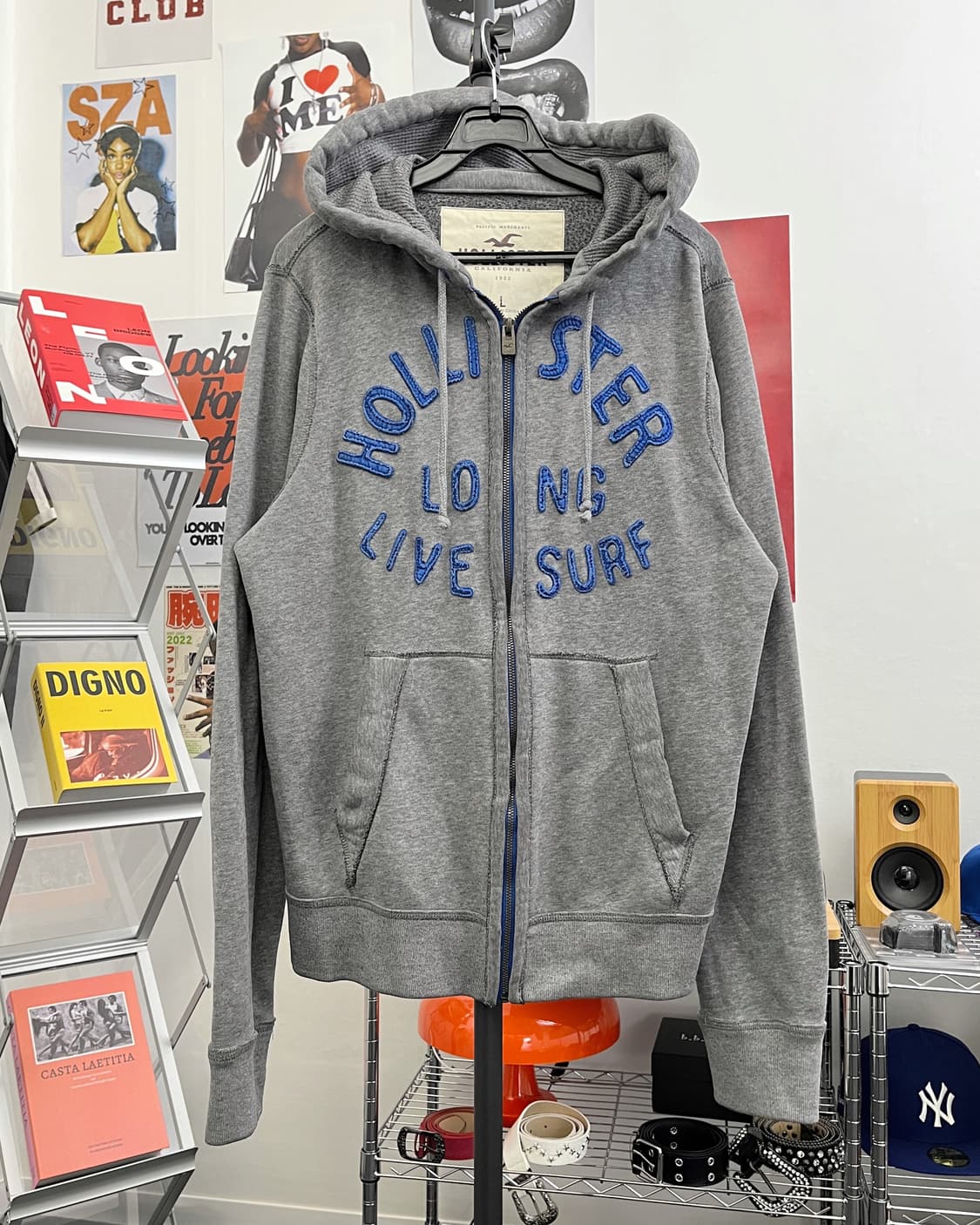 홀리스터 아치로고 후드집업 차콜 상품이미지5