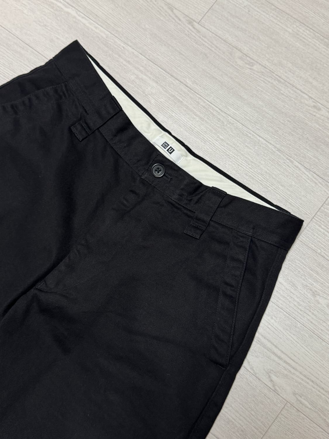 유니클로U 와이드핏 치노팬츠 블랙 76 상품이미지2