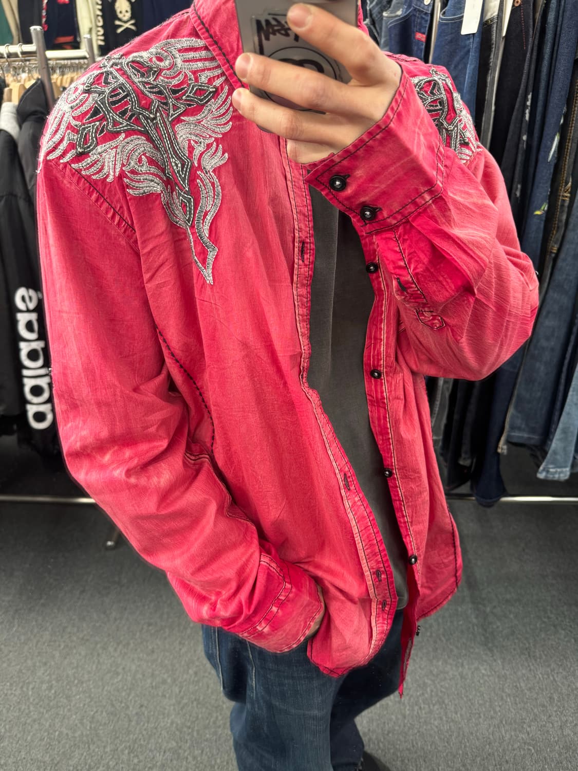 OS)Roar 빈티지 자수 긴팔셔츠 상품이미지1