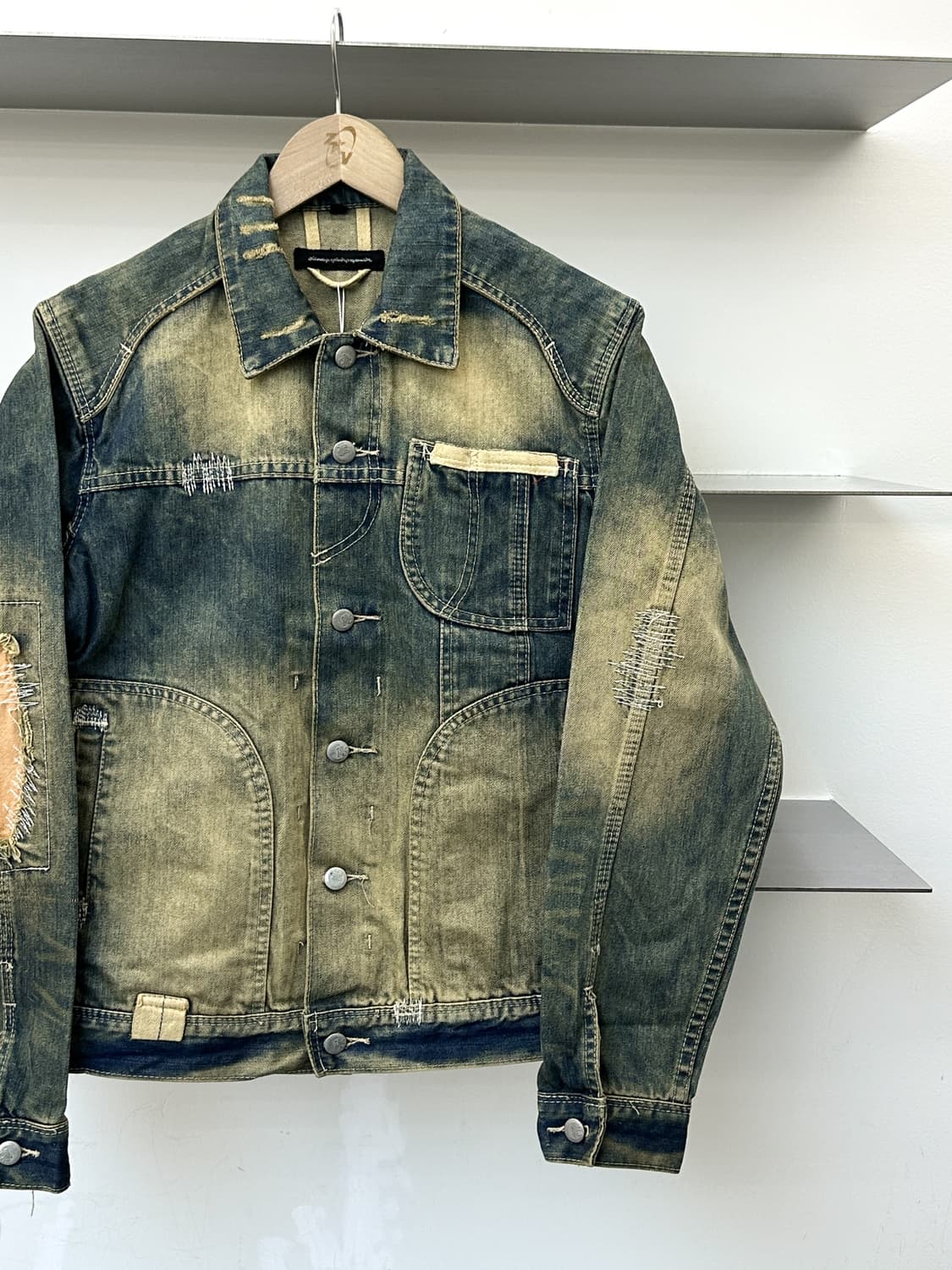 어드밴티지 사이클 페이드 디스트레스드 보로 데님 자켓 상품이미지2