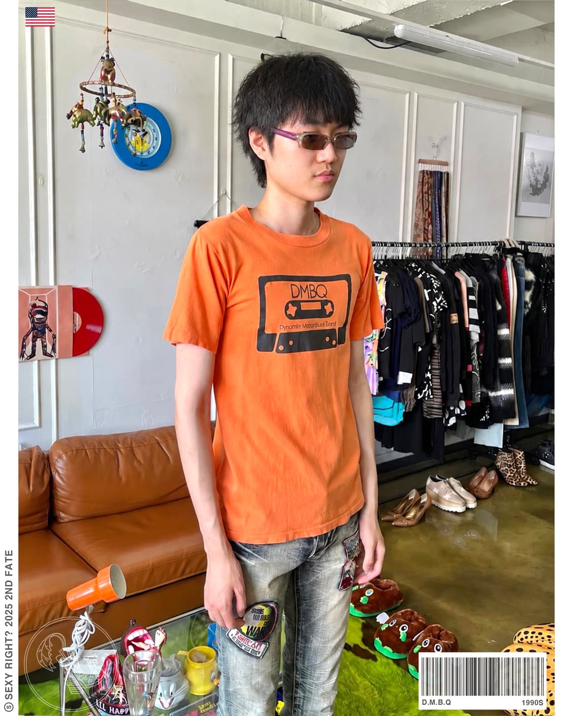1990s "D.M.B.Q" USA Vintage 1/2 T-Shirt 상품이미지1