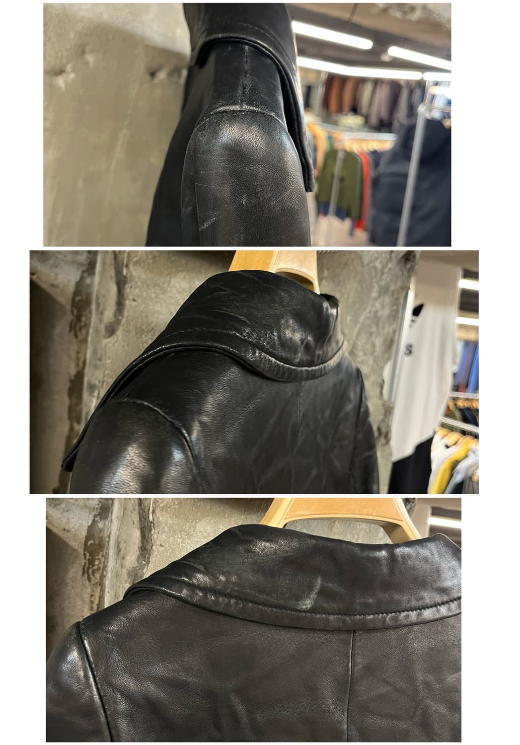 빈티지 양가죽 레더 롱코트 블랙 #csz2636 상품이미지4