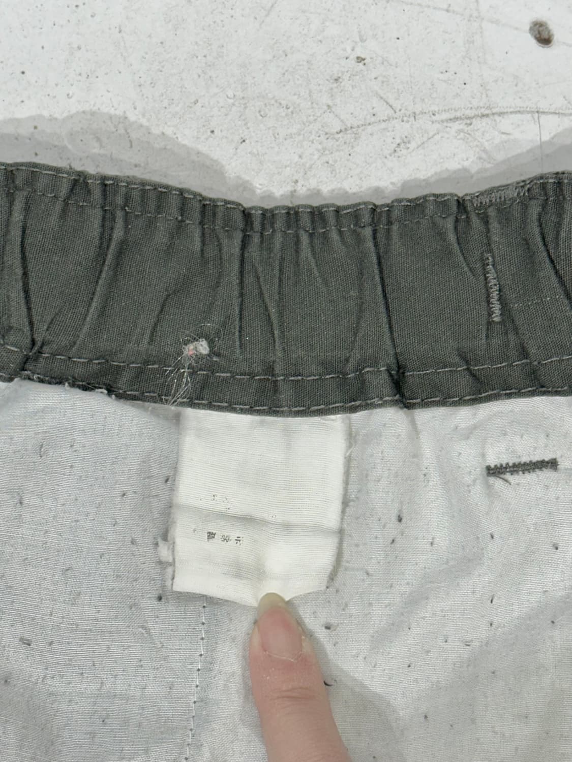 일본 빈티지 카키 무릅 절개 포인트 와이드 카고 팬츠  상품이미지7