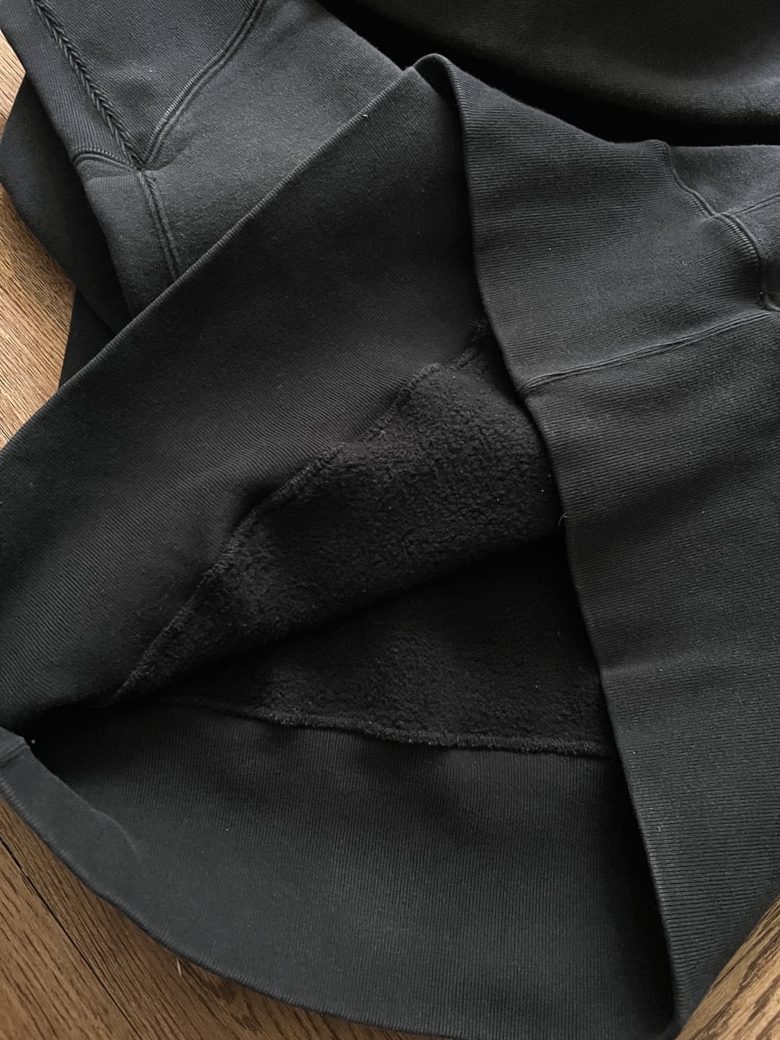 [XL]BEAMS X 루프휠러 재팬메이드 블랙 후드 티셔츠 상품이미지6