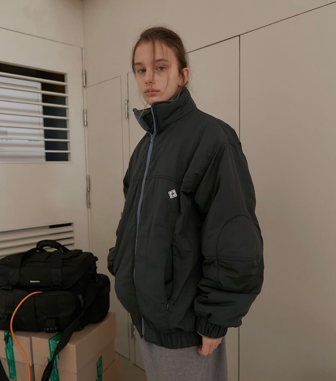 노컨텐츠 윈터점퍼 차콜 상품이미지1