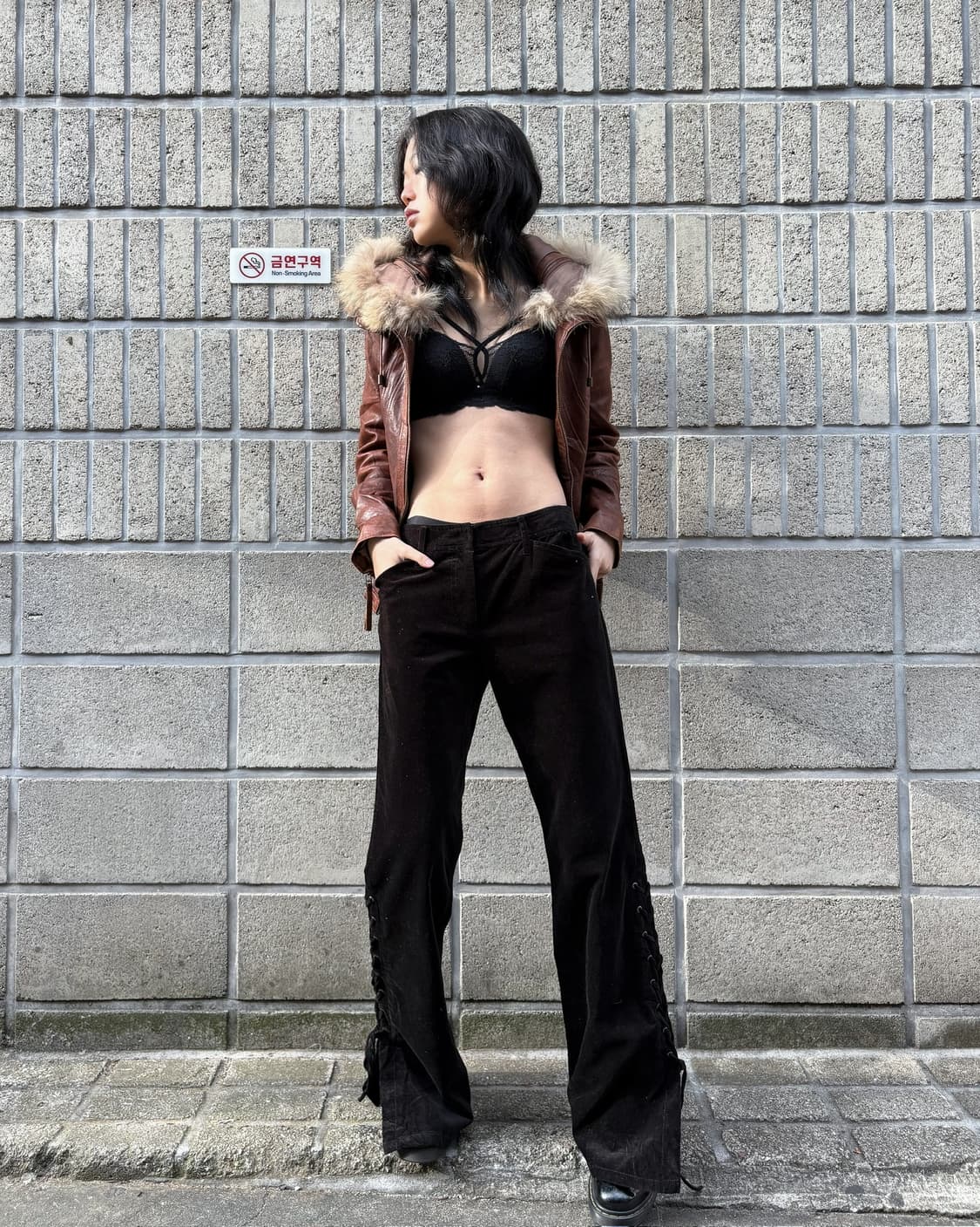 사이드 아일렛 디테일 부츠컷 팬츠 상품이미지6