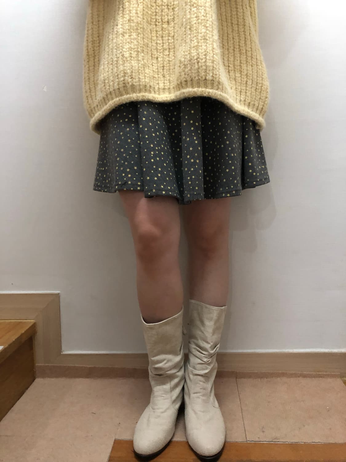 빈티지 그레이 키치 스커트 상품이미지2