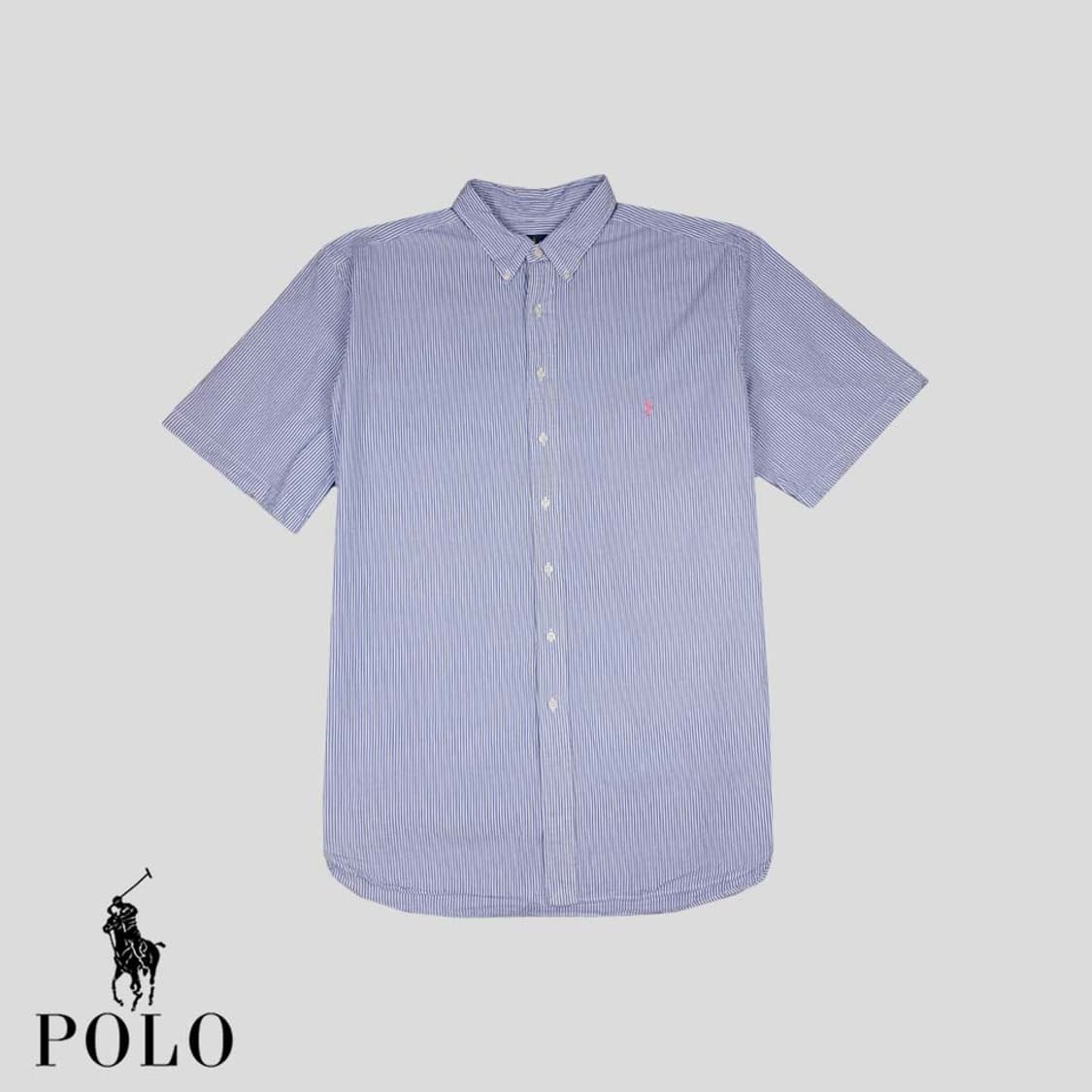 폴로랄프로렌 네이비 스트라이프 핑크포니 씨어써커 반팔  상품이미지1