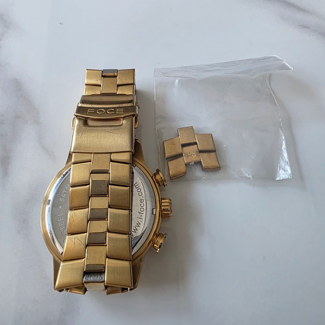 FOCE 금색 남성 메탈 시계 상품이미지2