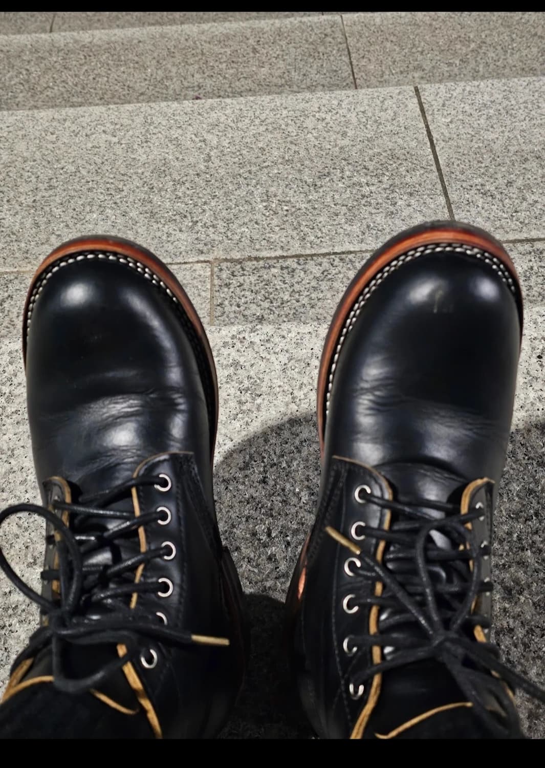 블랙 차심 소가죽 굿이어웰트 부츠 270~275 상품이미지2