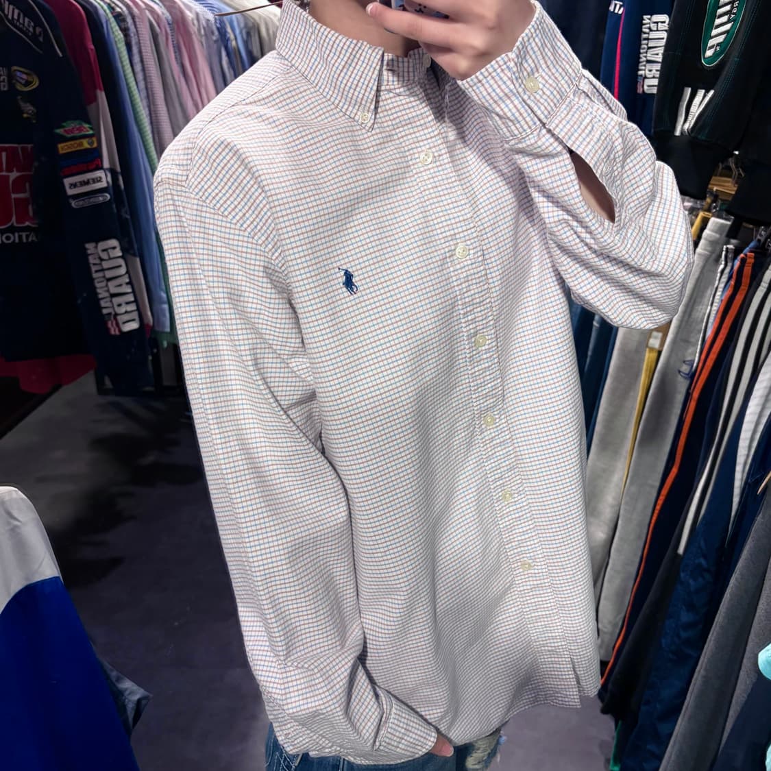 [IM] 폴로 랄프로렌 체크 셔츠 소라/브라운 상품이미지2