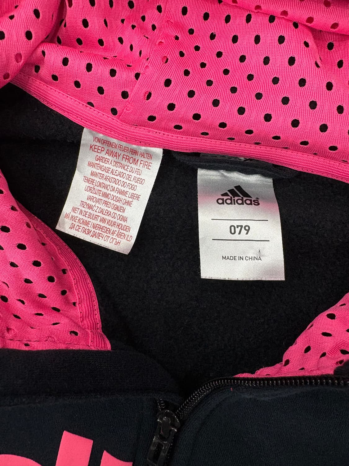 아디다스 레터링 후드집업 블랙핑크 상품이미지3