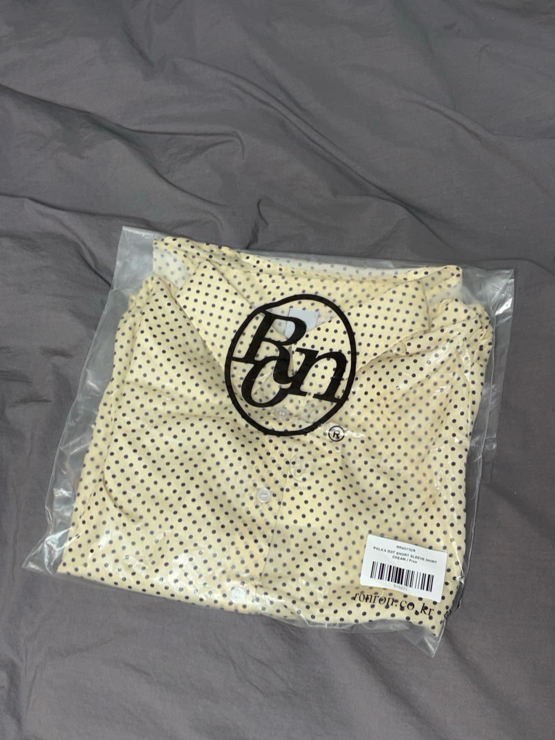 POLKA DOT SHORT SLEEVE SHIRT CREAM 상품이미지3