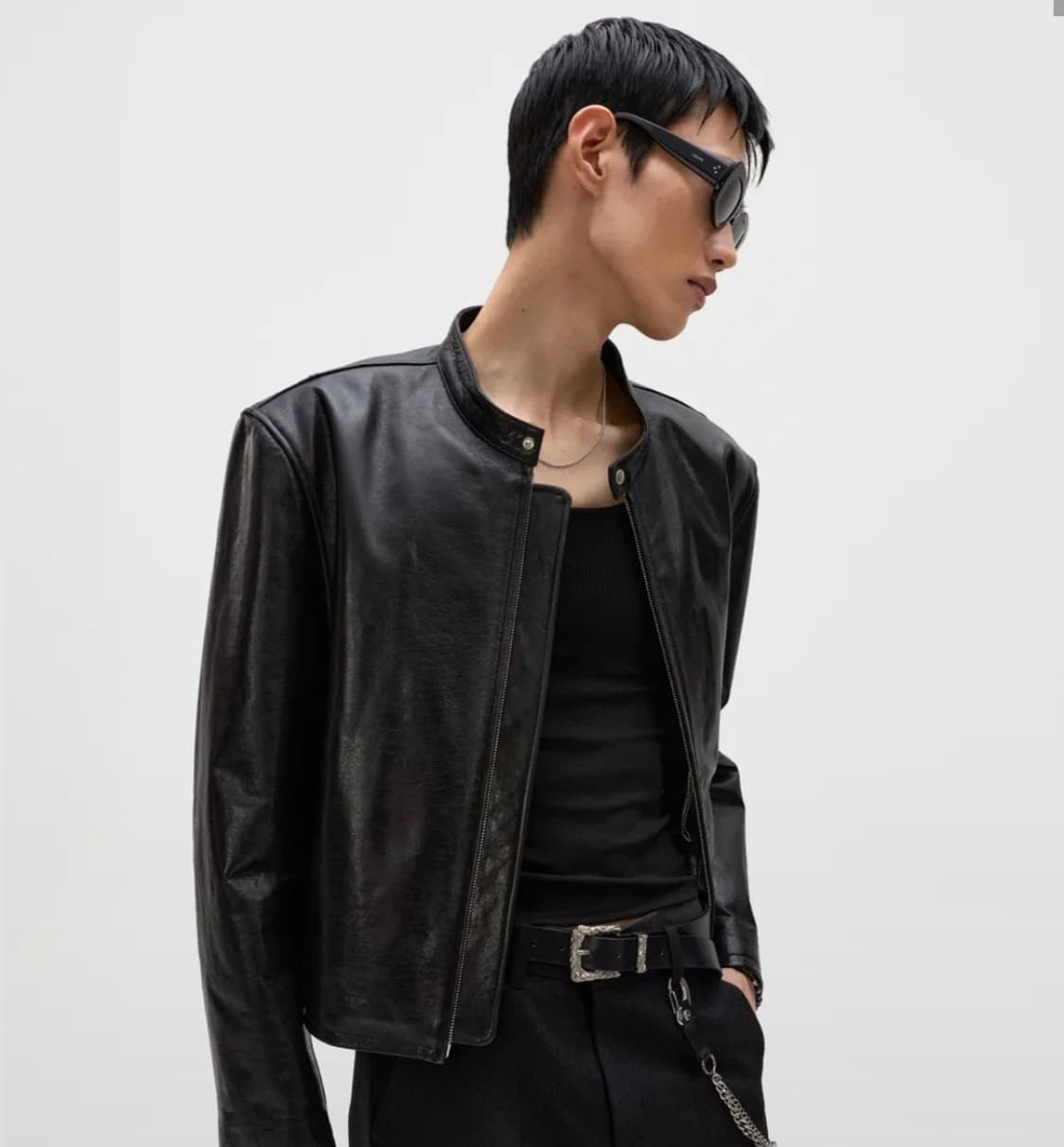 엘무드 카르벤 카우 레더 레이서 자켓 블랙 46 상품이미지1