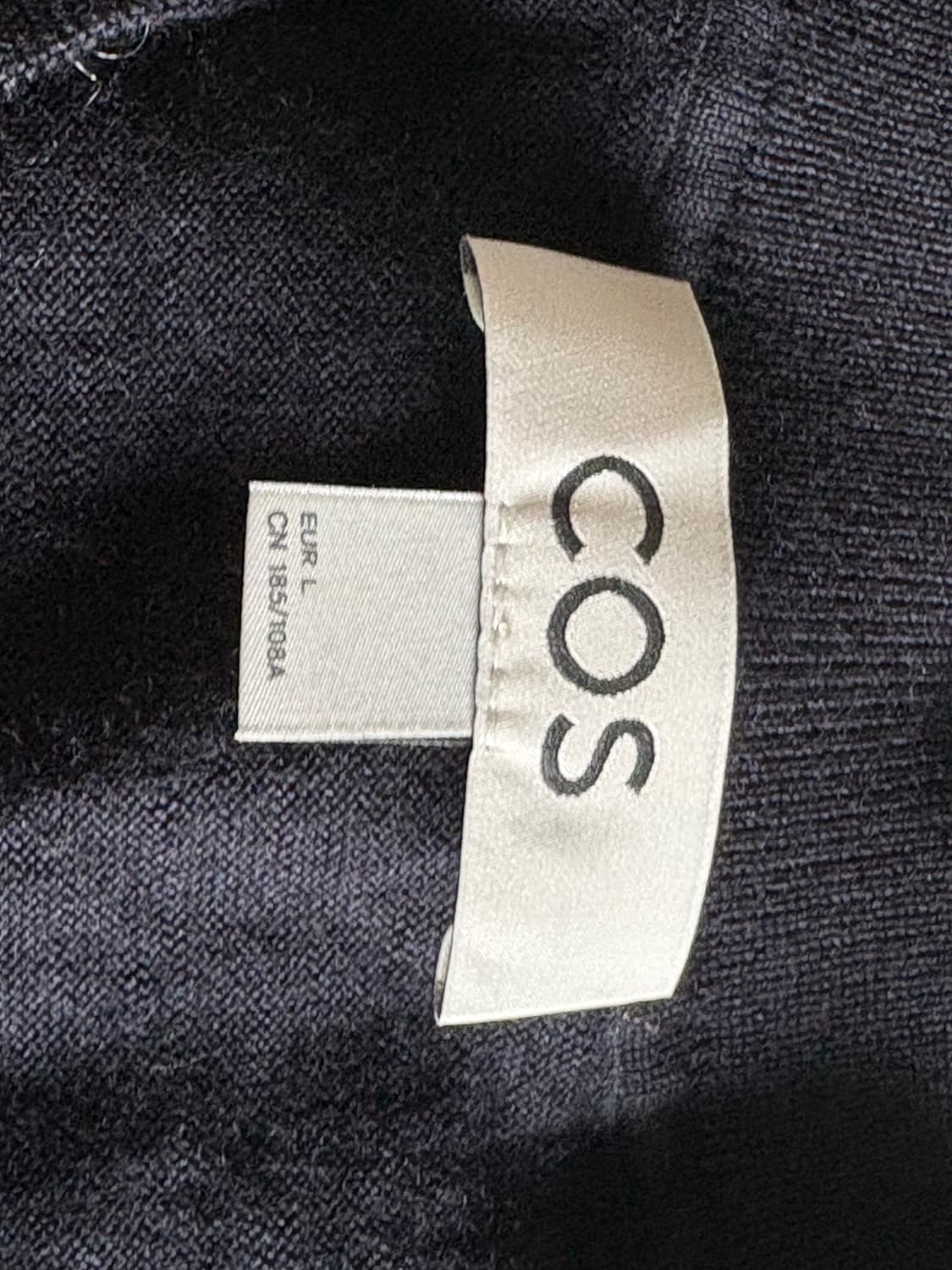 cos 슬림 메리노 울 크루넥 스웨터 니트 네이비 L 상품이미지3