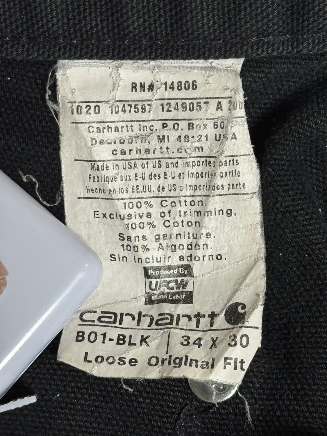 칼하트 B01 더블니 블랙 BLK 34x30 상품이미지3