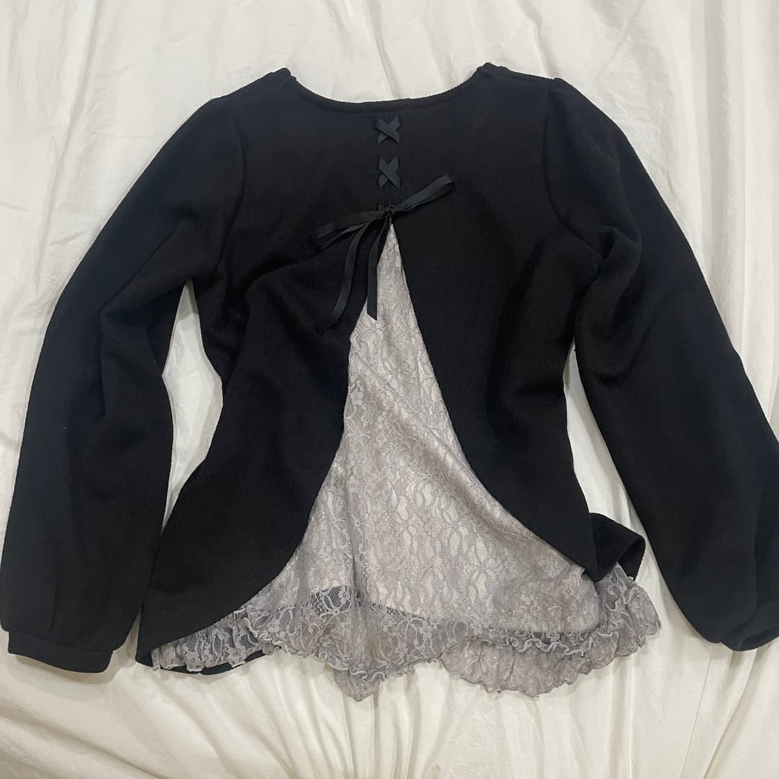 샵글리터 axes femme 엑시즈팜 레이스 니트 맨투맨 프릴  페어리 상품이미지1