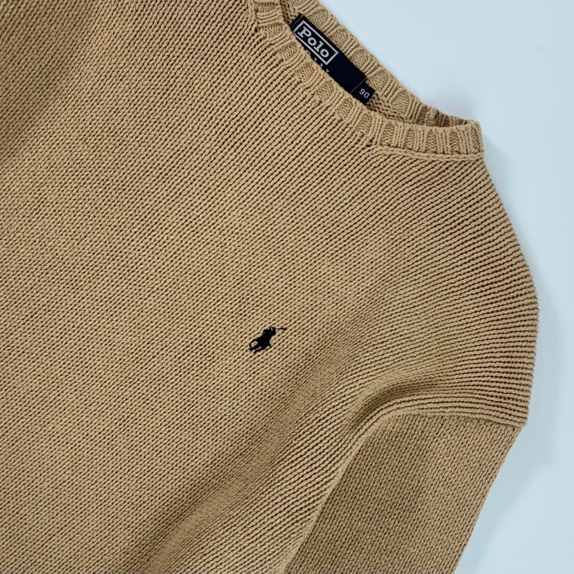 Polo  폴로 랄프로렌 자수 코튼 베이지 라운드 니트  상품이미지3