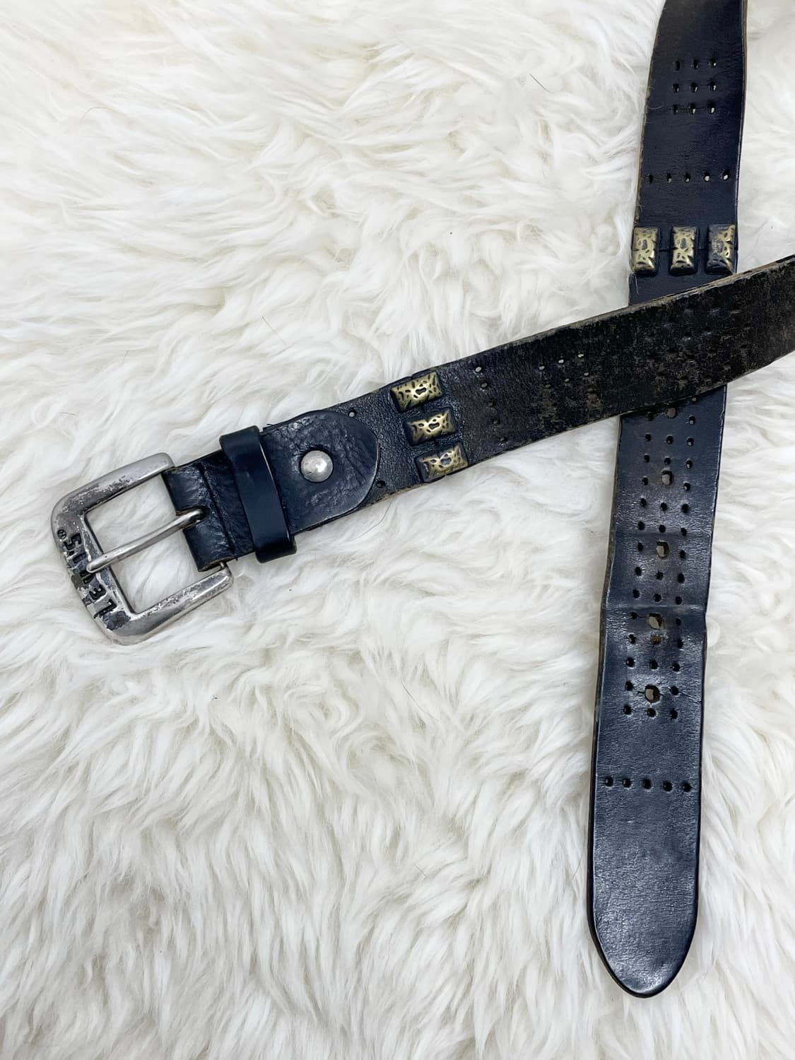 리바이스 리얼레더 빈티지 스터드 펀칭 버클 벨트 상품이미지6