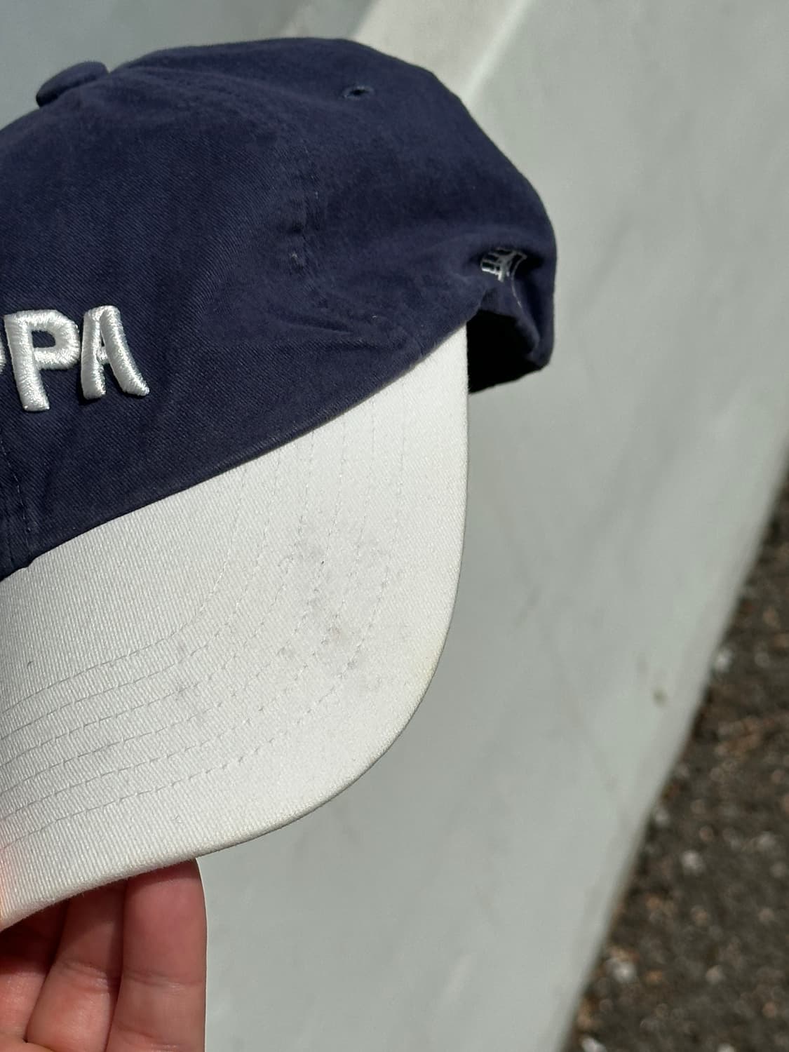 [M-L] 카파 로고 네이비 화이트 투톤 볼캡 모자 상품이미지6