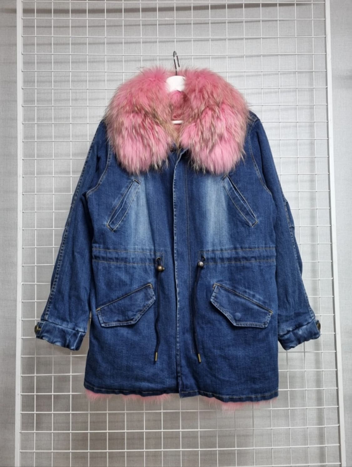 (택포)furs66 이태리 퍼세이세이 폭스퍼 청자켓 M(새상품급) 상품이미지1