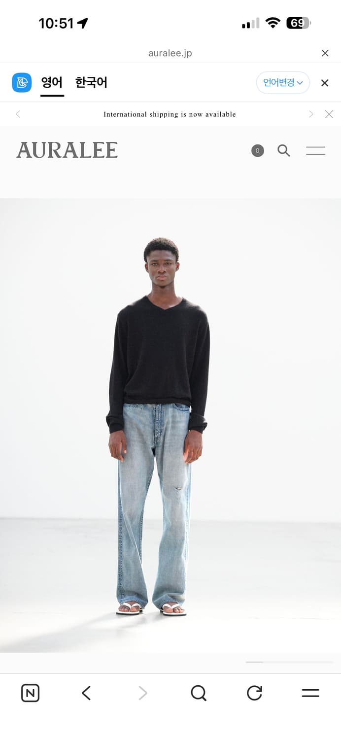 오라리 26ss 페이디드 셀비지 데님 플레어핏 30사이즈 새상품 상품이미지4