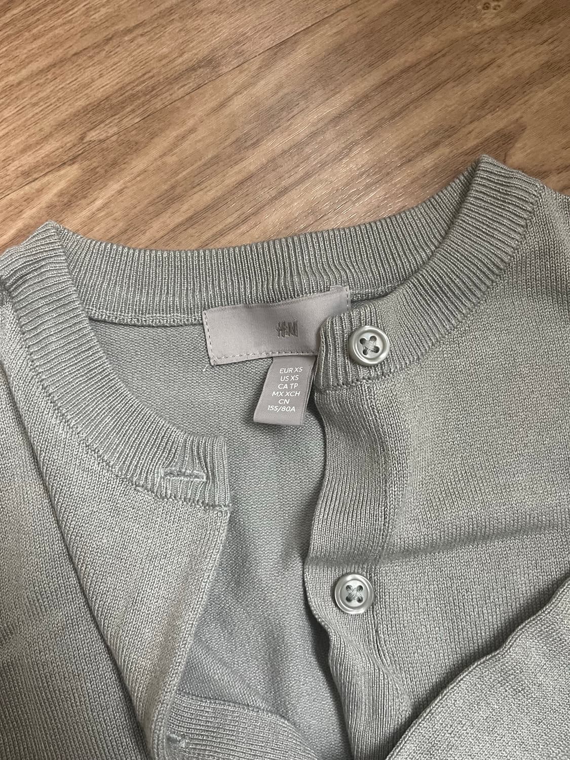 H&M 파인니트 가디건 새상품 민트색 xs 상품이미지4