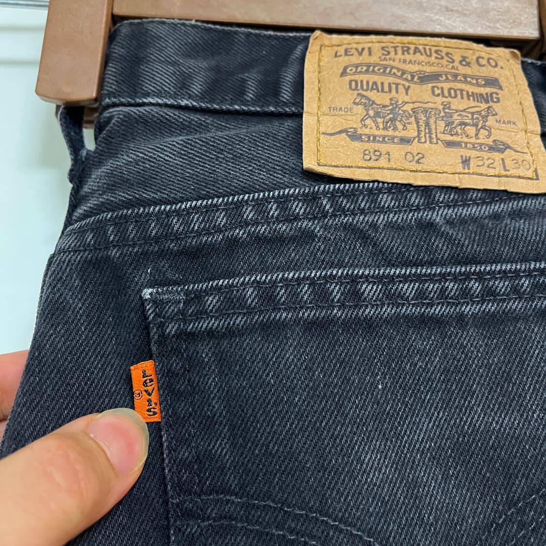 90s 리바이스 흑청 오렌지탭 Made in U.K. 1996년 12월 상품이미지9