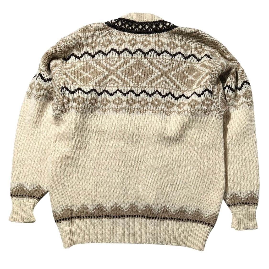 Scan Alp 노르딕 패턴 라운드넥 니트 가디건 상품이미지2