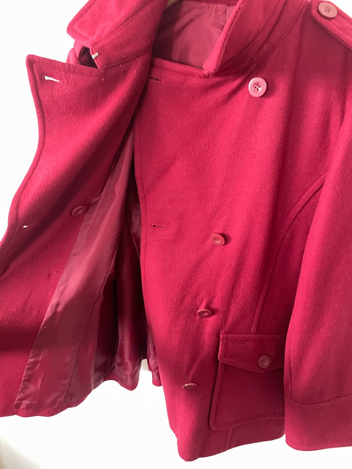 vintage red pea coat 상품이미지6