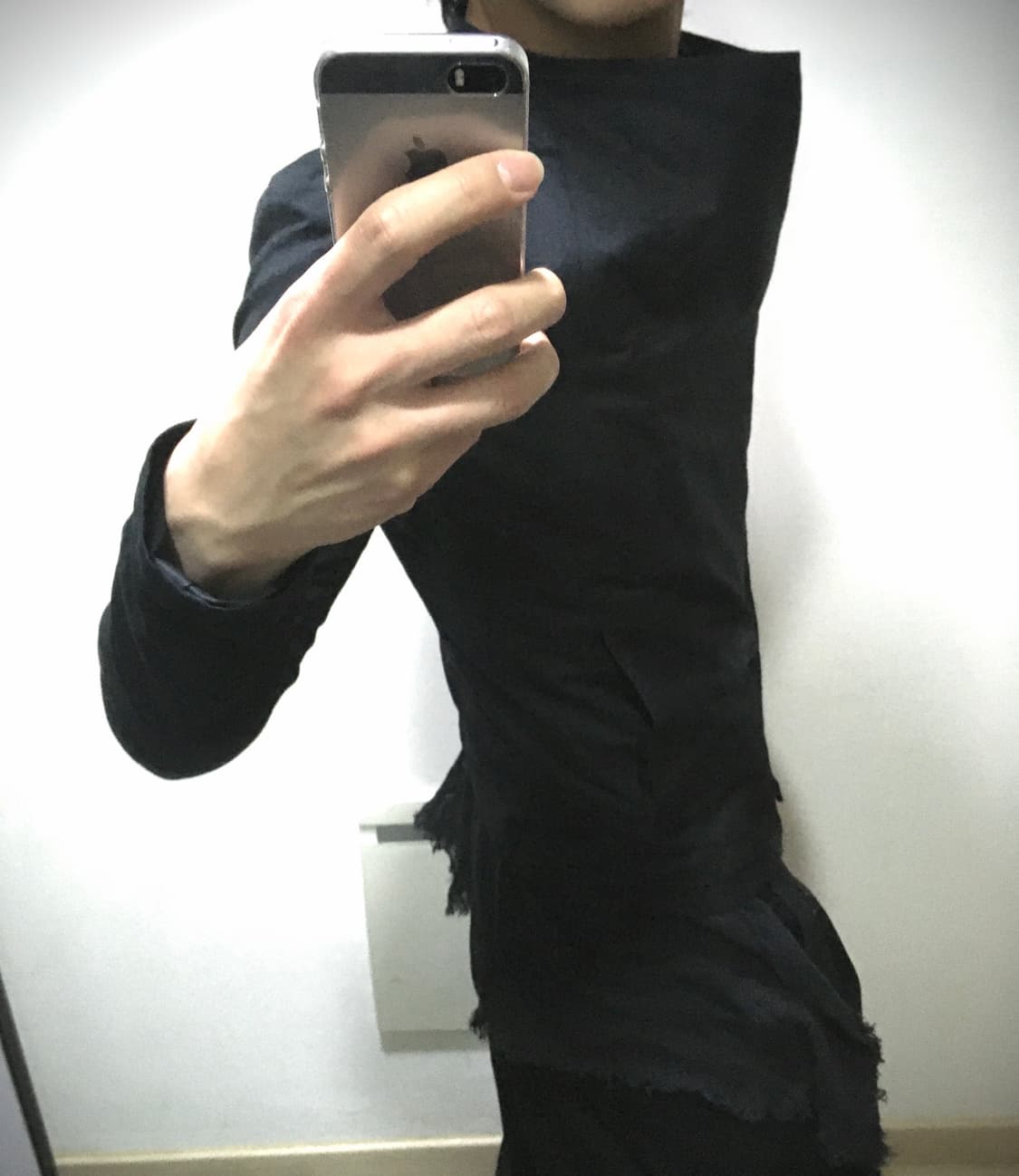 토네이도 마트 사선 지퍼 비대칭 스톨 레이어드 재킷 상품이미지4