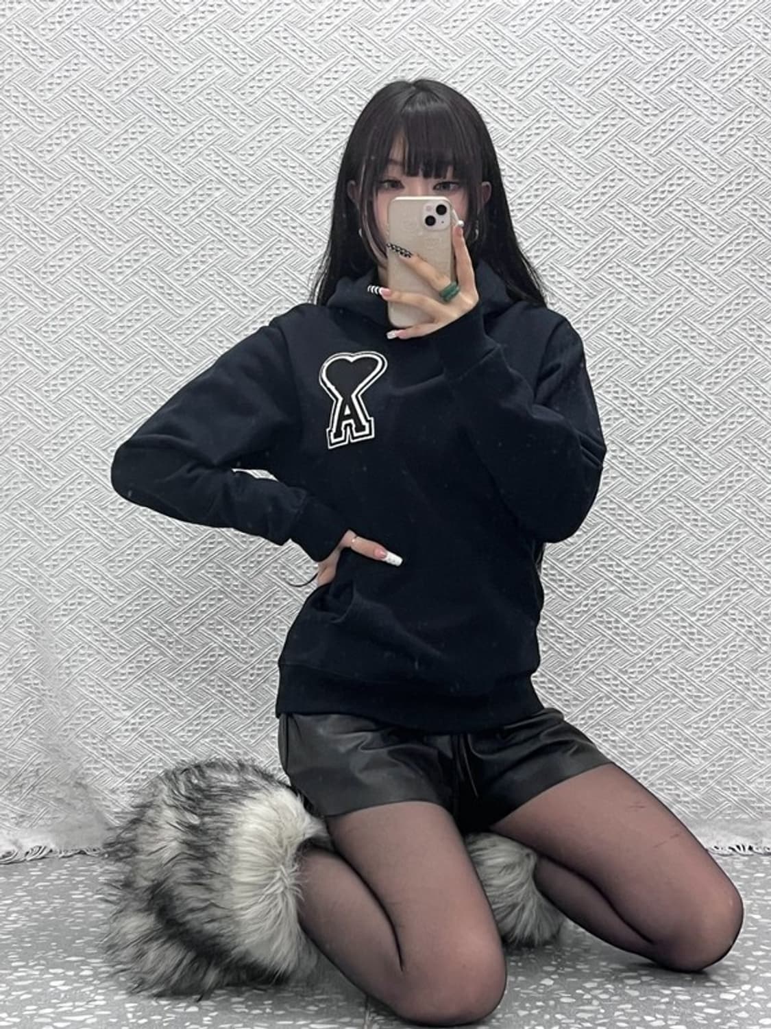 아미 빈티지 캐주얼 스트릿 키치 하트와펜 후드티 S C10466 상품이미지1