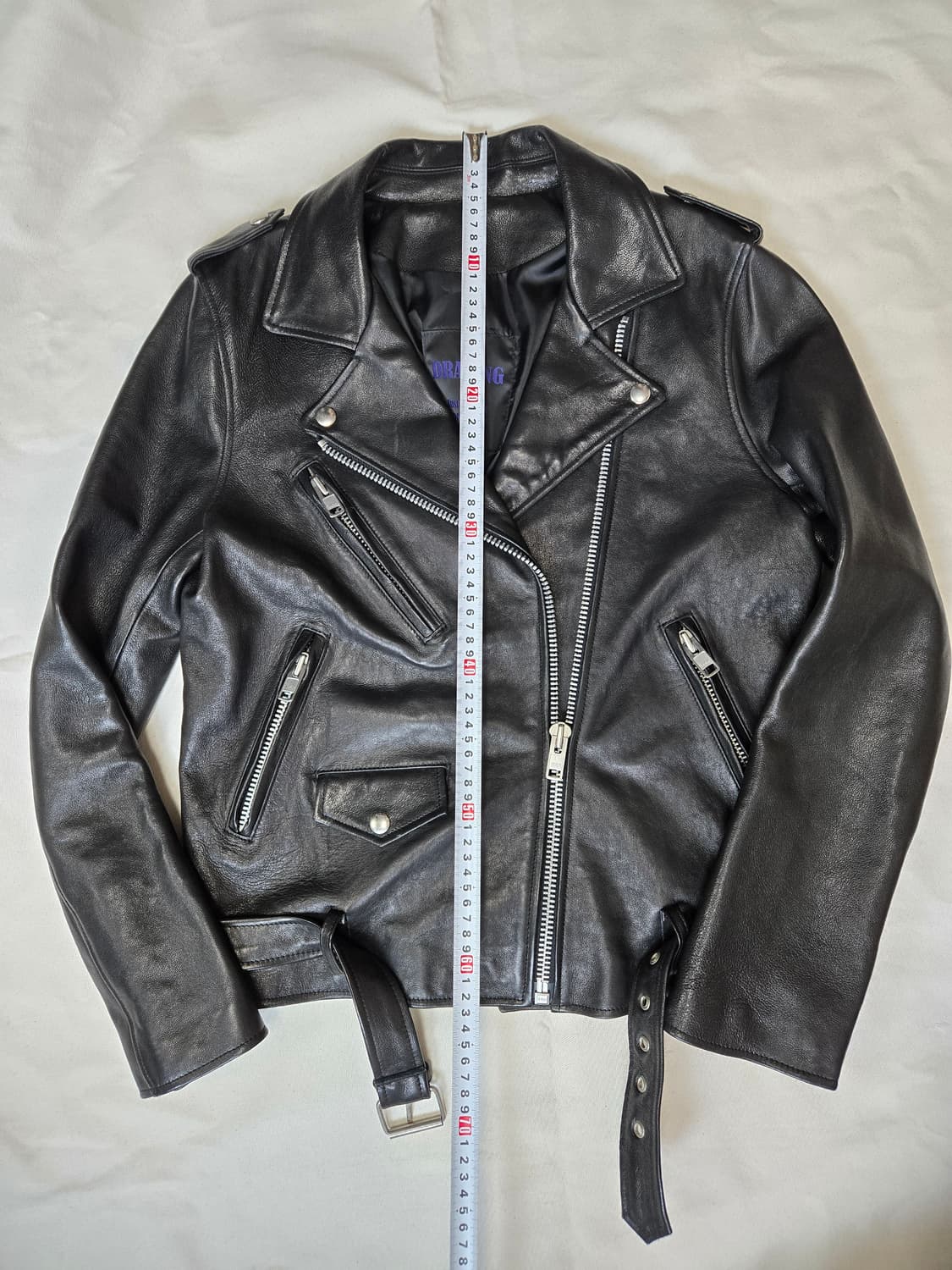 DRAWING 여성 가죽 라이더 자켓 블랙 상품이미지8