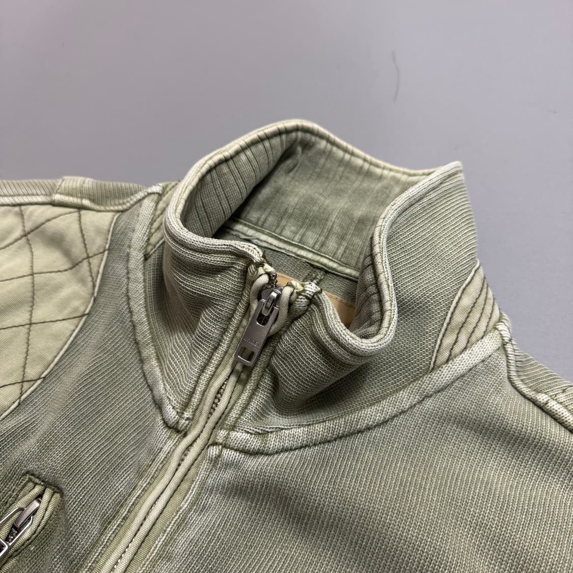 아비렉스라이트 올리브컬러 헤비웨이트 하이넥 밀리터리 풀 집업 자켓 상품이미지4