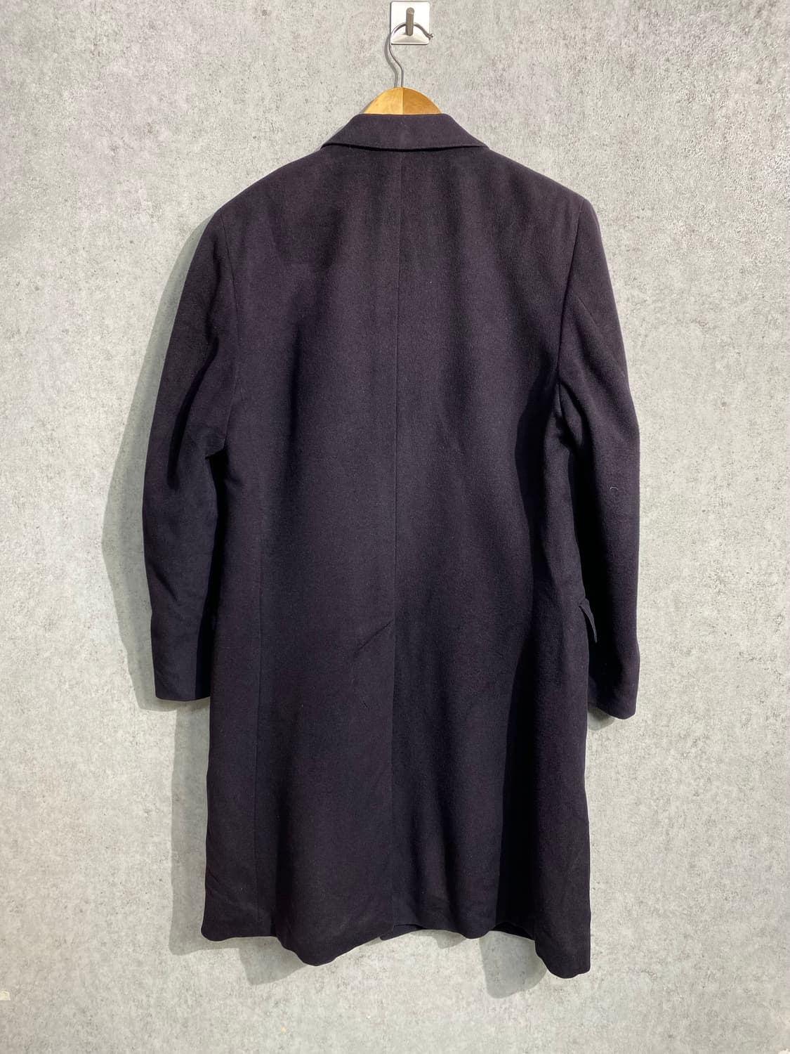 [M] 80s Aquascutum 페이드 네이비 캐시미어 코트 상품이미지5