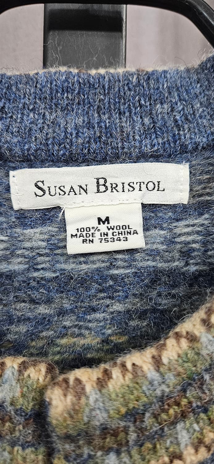 Susan Bristol 노르딕 패턴 울 가디건 M 상품이미지4