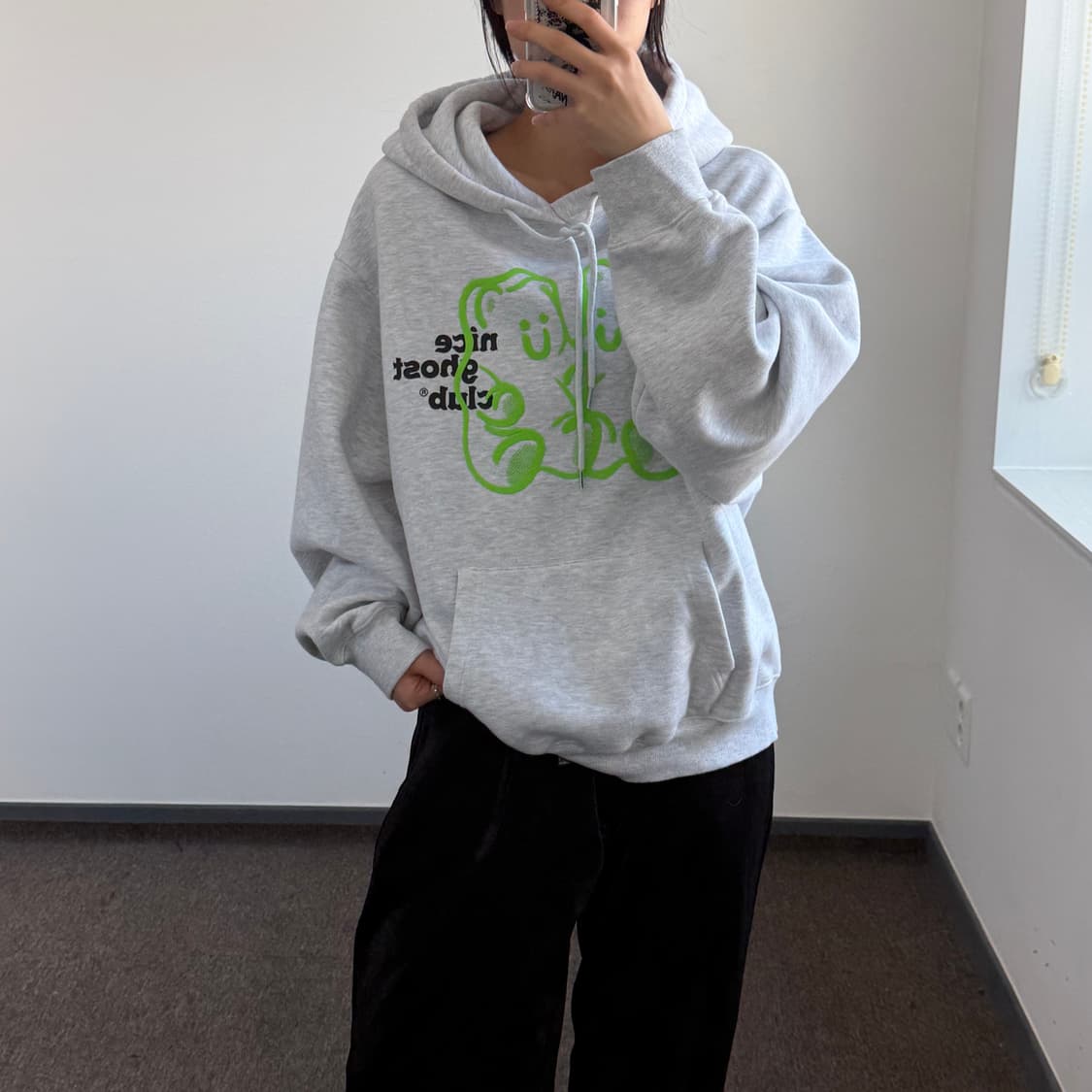 Nice ghost club 나이스고스트클럽 멜란지 후드티  상품이미지1