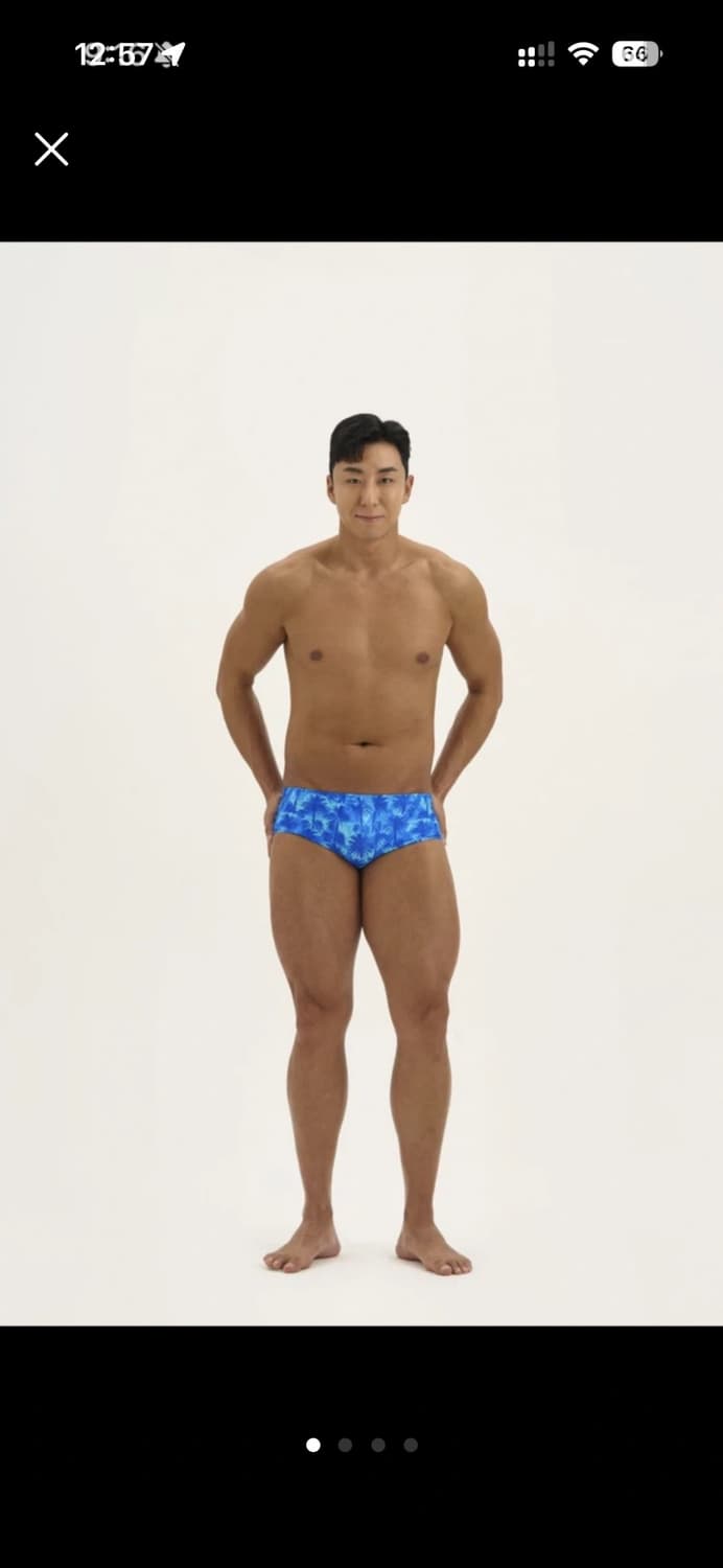 Oeri 오에리 남성 수영복 블루 야자수 패턴 상품이미지1